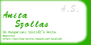 anita szollas business card